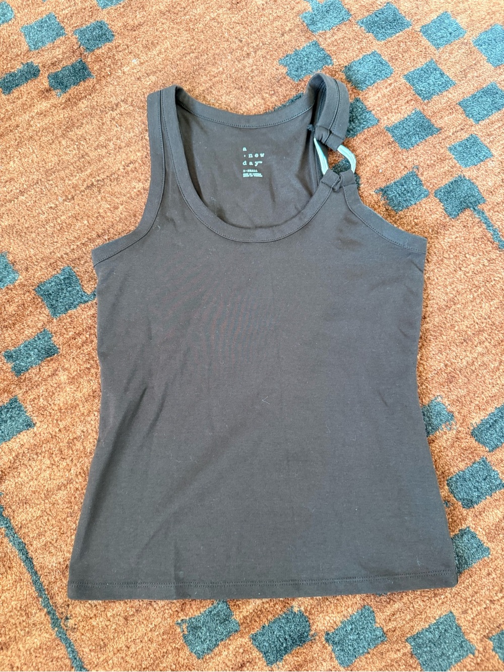 Brown Tank Top with Buckle Detail